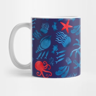 Sea pattern blue Mug